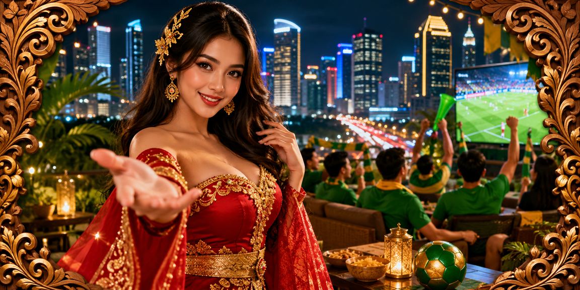 Suasana festival taruhan penuh warna dengan dekorasi meriah dan keramaian