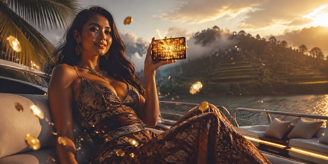 Pemain menikmati permainan slot online di perangkat mobile