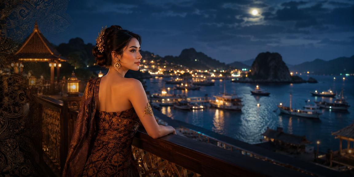 Model Vietnam memegang tiket lotre dengan ekspresi antusias di acara permainan